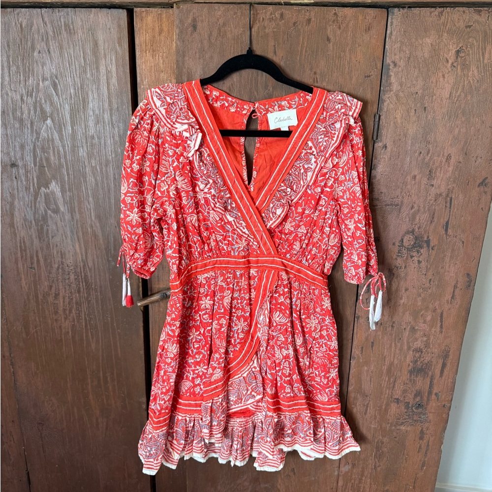 Cleobella Red and White Mini Dress